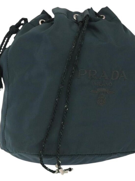 Authentic PRADA Shoulder Bag Nylon Blue Silver